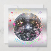 Disco Dance Verjaardag Retro 70's Disco Ball Party Kaart (Voorkant)