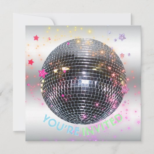 Disco Dance Verjaardag Retro 70's Disco Ball Party Kaart (Voorkant)