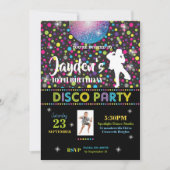 Disco Dance verjaardagsfeestje uitnodiging jongen (Voorkant)