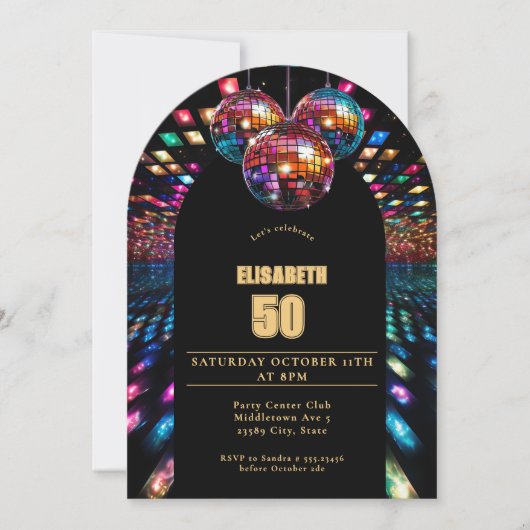 Disco Dance verjaardagsuitnodiging Kaart (Voorkant)