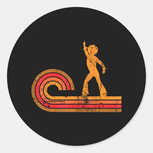 Disco Dancer Silhouette Disco Ronde Sticker (Voorkant)