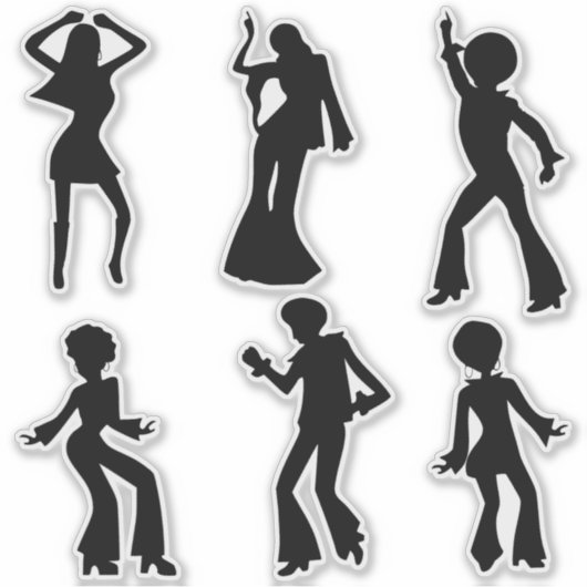 Disco Dancers Silhouettes Sticker (Voorkant)
