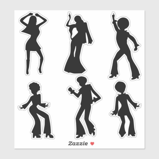 Disco Dancers Silhouettes Sticker (Vel)