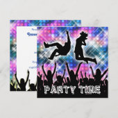 Disco dancing 80's thema party dress up kaart (Voorkant / Achterkant)