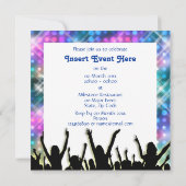 Disco dancing 80's thema party dress up kaart (Achterkant)