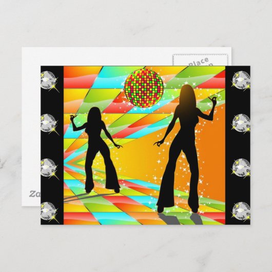 Disco Dancing Briefkaart (Voorkant / Achterkant)