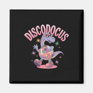 Disco Dancing Dinosaur Diplodocus Dino Funny 70s D Magneet