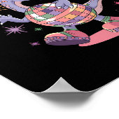 Disco Dancing Dinosaur Diplodocus Dino Funny 70s D Poster (Hoek)