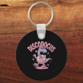 Disco Dancing Dinosaur Diplodocus Dino Funny 70s D Sleutelhanger (Voorkant)
