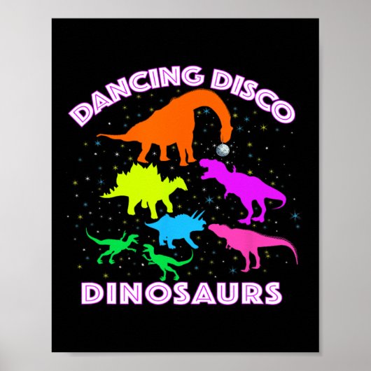 Disco Dancing Dinosaurs Prove Awesome Teacher Pres Poster (Voorkant)