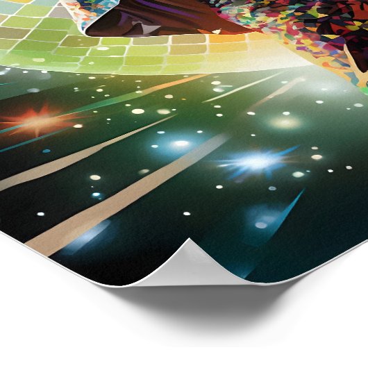 Disco Dancing Man voor Disco Ball Poster (Hoek)