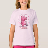 Disco Dancing Musical Hippo Vriend T-shirt (Voorkant)
