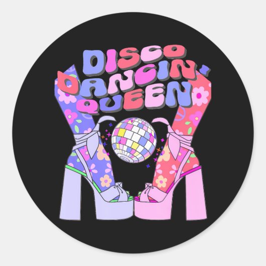 Disco Dancing Queen 70's Dancer Mom Dance 70s Ronde Sticker (Voorkant)