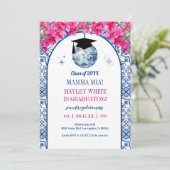 Disco Dancing Queen Afstudeerfeest Kaart (Staand voorkant)