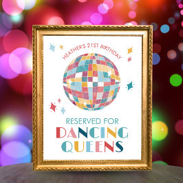 Disco Dancing Queens Feestbord Poster