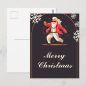 Disco Dancing Santa Claus Cartoon Briefkaart (Voorkant / Achterkant)