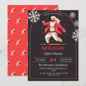 Disco Dancing Santa Claus Cartoon Kaart (Voorkant / Achterkant)