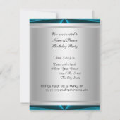 Disco Dans Blauwe Verjaardagsfeest Kaart (Achterkant)