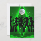 Disco Dans Groene Verjaardagsfeestje Kaart (Voorkant)