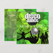 Disco Dans Verjaardagsfeest Retro Limoen Bubbles Kaart (Voorkant / Achterkant)