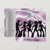 Disco Dans Verjaardagsfeest Uitnodiging (Voorkant / Achterkant)