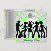 Disco dans verjaardagsfeest uitnodiging (Voorkant / Achterkant)