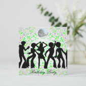 Disco dans verjaardagsfeest uitnodiging (Staand voorkant)