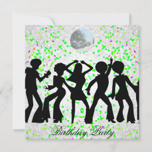 Disco dans verjaardagsfeest uitnodiging
