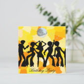 Disco dans verjaardagsfeest uitnodiging (Staand voorkant)