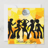Disco dans verjaardagsfeest uitnodiging (Voorkant)