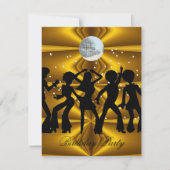 Disco dans verjaardagsfeestje disco bal uitnodigin kaart (Voorkant)