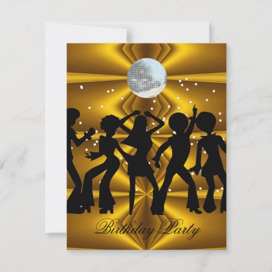 Disco dans verjaardagsfeestje disco bal uitnodigin kaart (Voorkant)