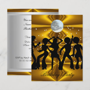 Disco dans verjaardagsfeestje disco bal uitnodigin kaart