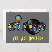 Disco Dansend Mirrored Ball en vinyl Record Kaart (Voorkant / Achterkant)