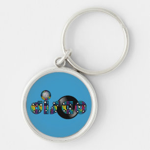 Disco Dansend Mirrored Ball en vinyl Record Sleutelhanger