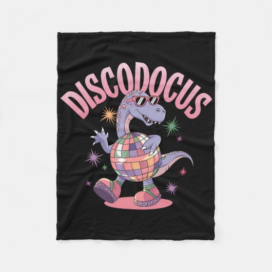 Disco Dansende Dinosaurus Diplodocus Dino Grappig Fleece Deken (Voorkant)