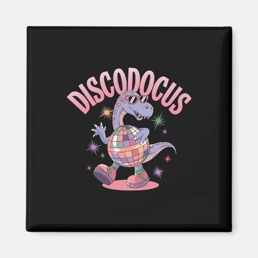 Disco Dansende Dinosaurus Diplodocus Dino Grappig Magneet (Voorkant)