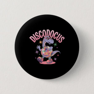 Disco Dansende Dinosaurus Diplodocus Dino Grappig  Ronde Button 5,7 Cm