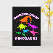 Disco Dansende Dinosaurussen Bewijzen Geweldige Le Kaart (Gele Bloem)