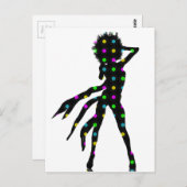 Disco dansende meid silhouette met een Afro Briefkaart (Voorkant / Achterkant)