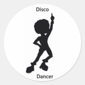 Disco-danser Ronde Sticker (Voorkant)