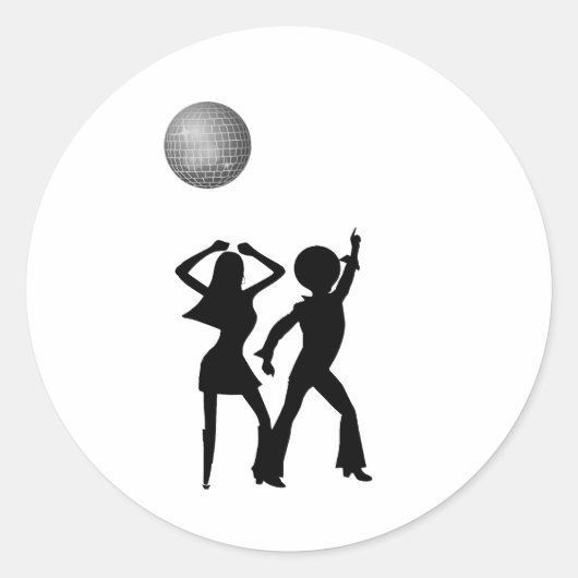 Disco Dansers Onder Een Disco Bal Ronde Sticker (Voorkant)