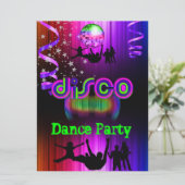 Disco-dansfeest evenement menigte rave kaart (Staand voorkant)