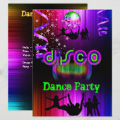 Disco-dansfeest evenement menigte rave kaart (Voorkant / Achterkant)