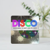 Disco Dansfeest Kaart (Staand voorkant)