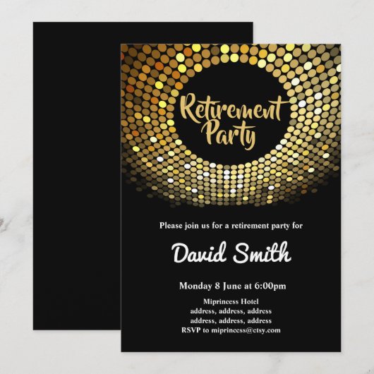 disco ,  , dansfeest uitnodigen kaart (Voorkant / Achterkant)
