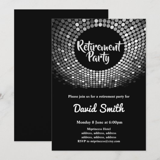 disco , , dansfeest uitnodigen kaart (Voorkant / Achterkant)