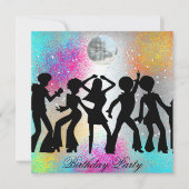 Disco dansfeest verjaardagsfeest psychedelische ui kaart (Voorkant)