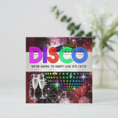 Disco-dansfeestuitnodigingen Kaart (Staand voorkant)