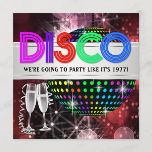 Disco-dansfeestuitnodigingen Kaart